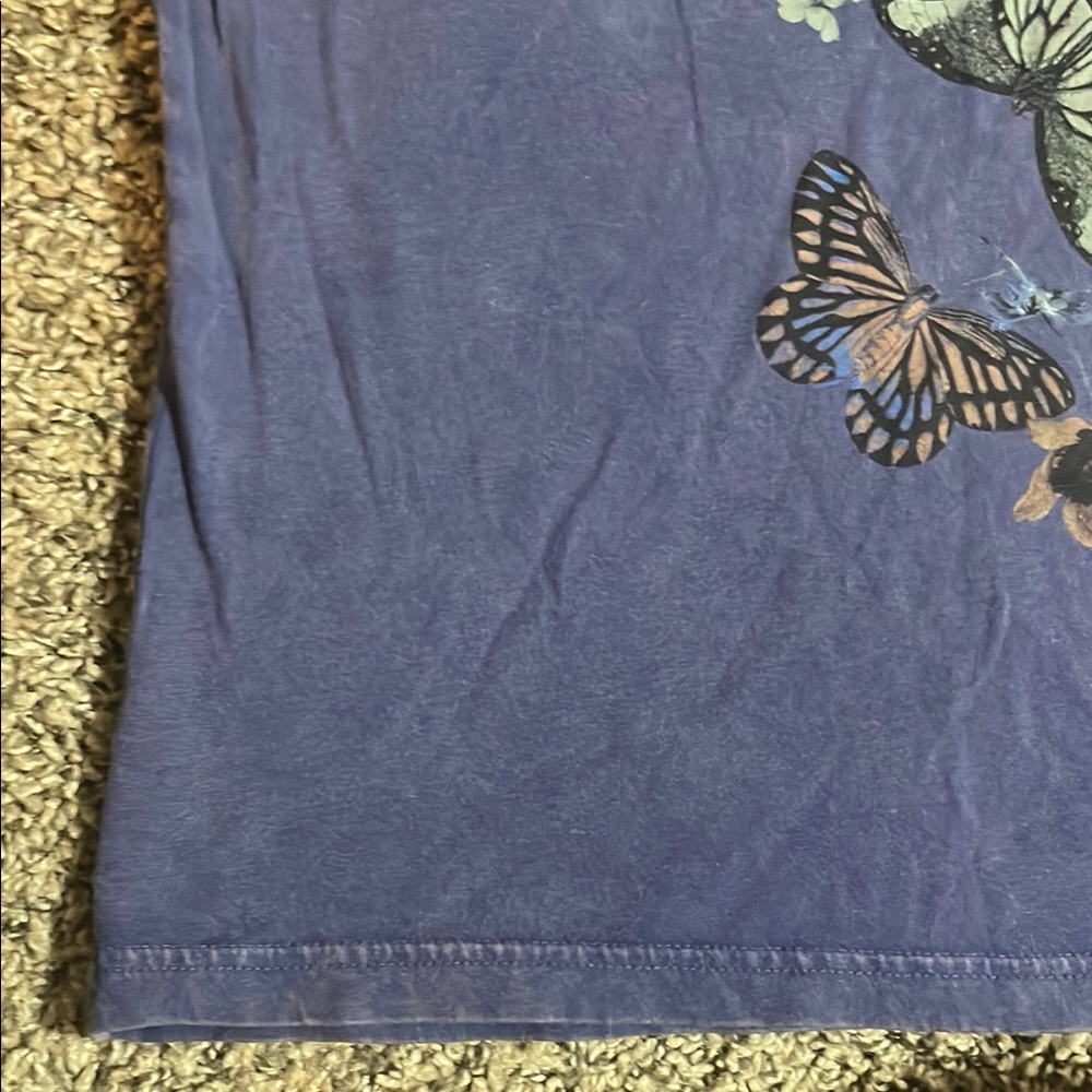 Lucky Brand Purple Butterfly Print Tee - Picture 2 of 6